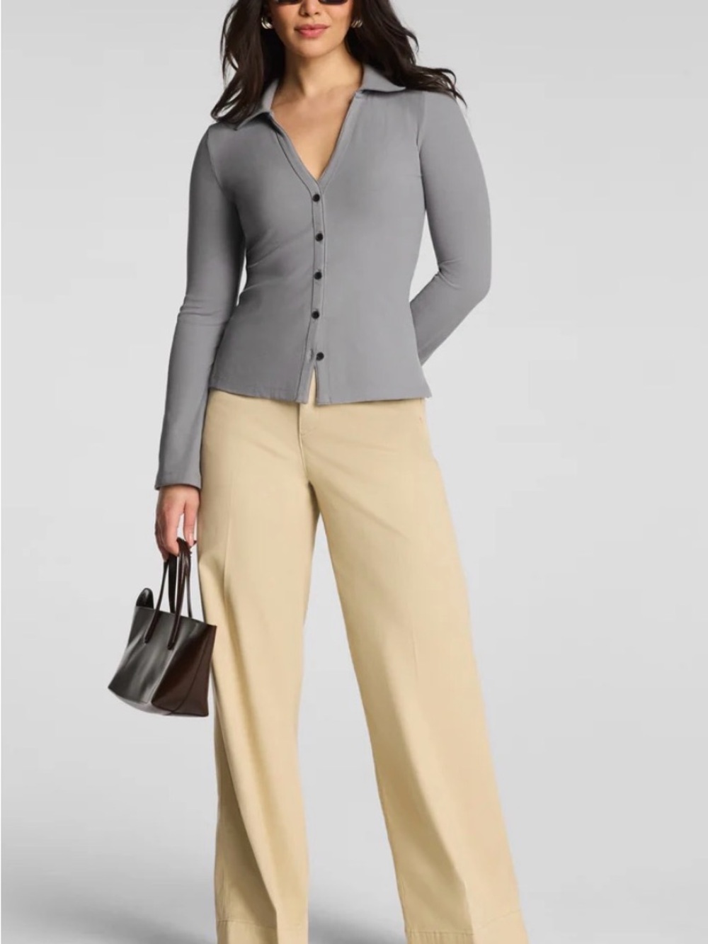 Spanx SPANXsupersmooth™ Stretch Twill
Wide Leg Pant Crop- Olive